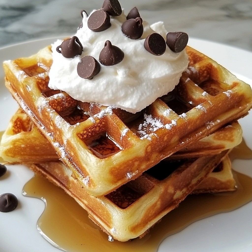 Fluffy Keto Chocolate Chip Waffles Easy Breakfast Recipe