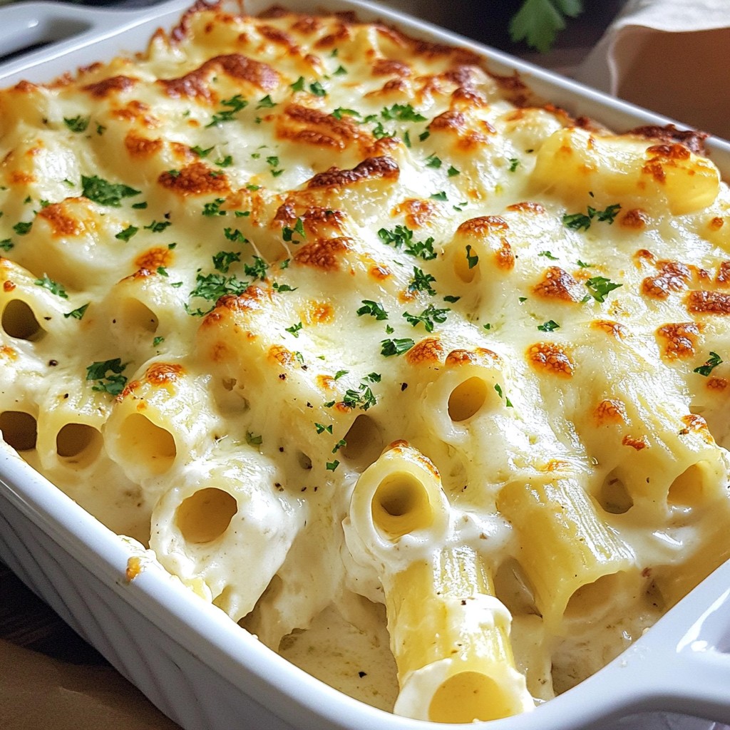 Baked Ziti Alfredo Creamy Comforting Dinner Delight