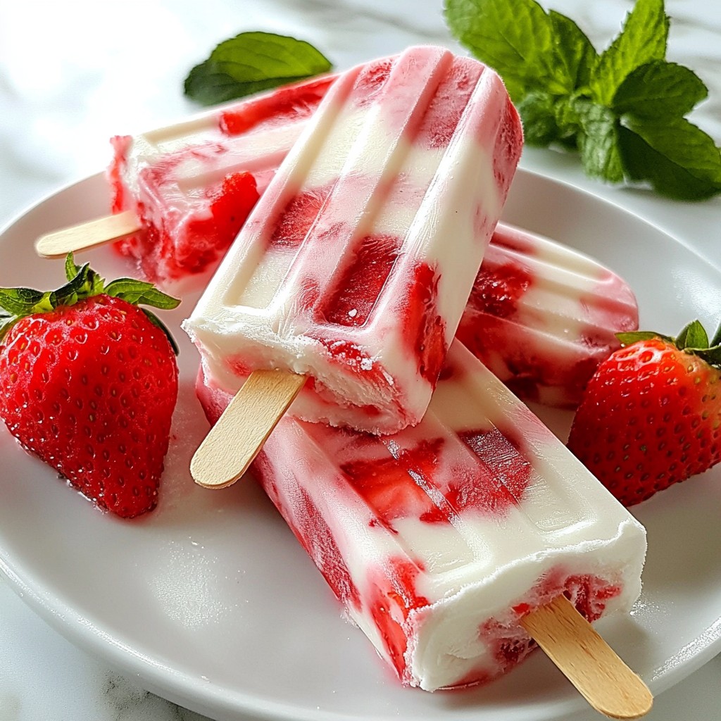 Greek Yogurt Strawberry Pops Refreshing Summer Treat
