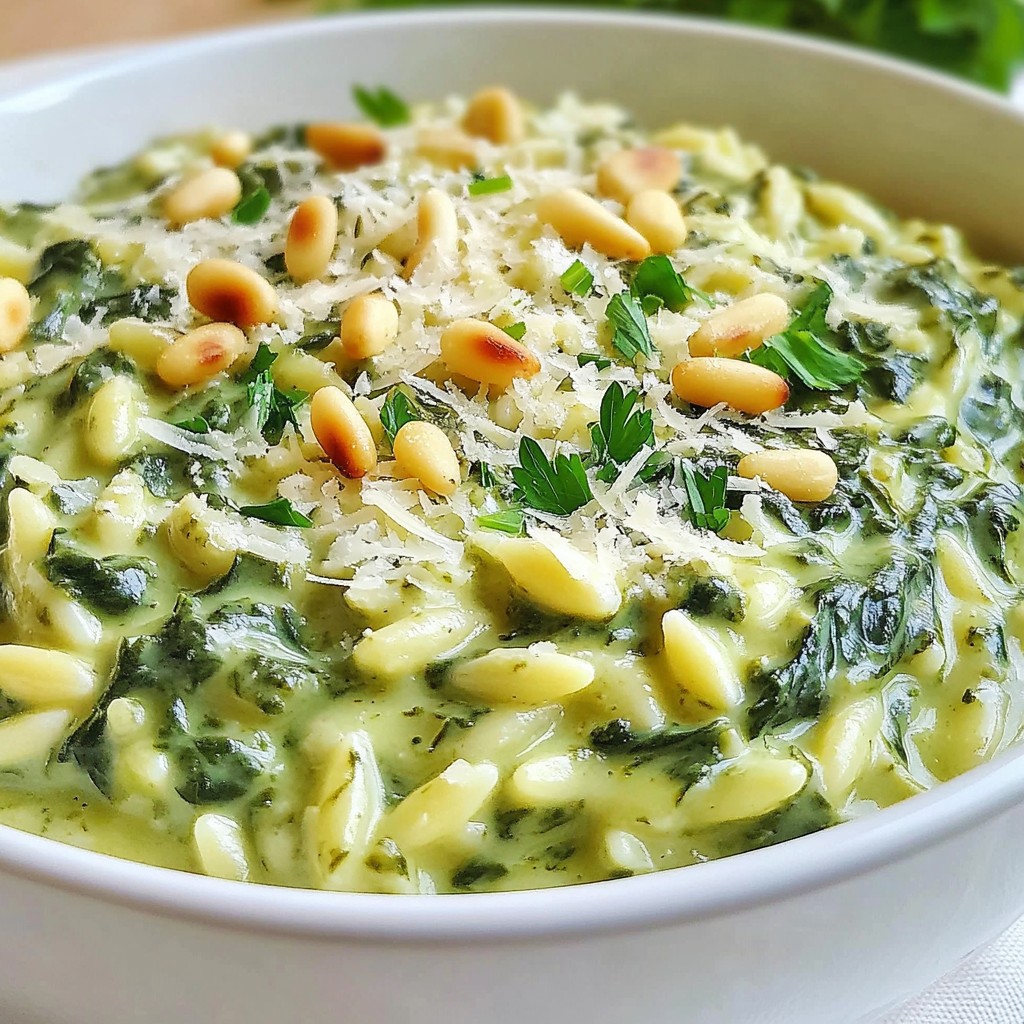 Creamy Spinach Parmesan Orzo Irresistible Dinner Dish