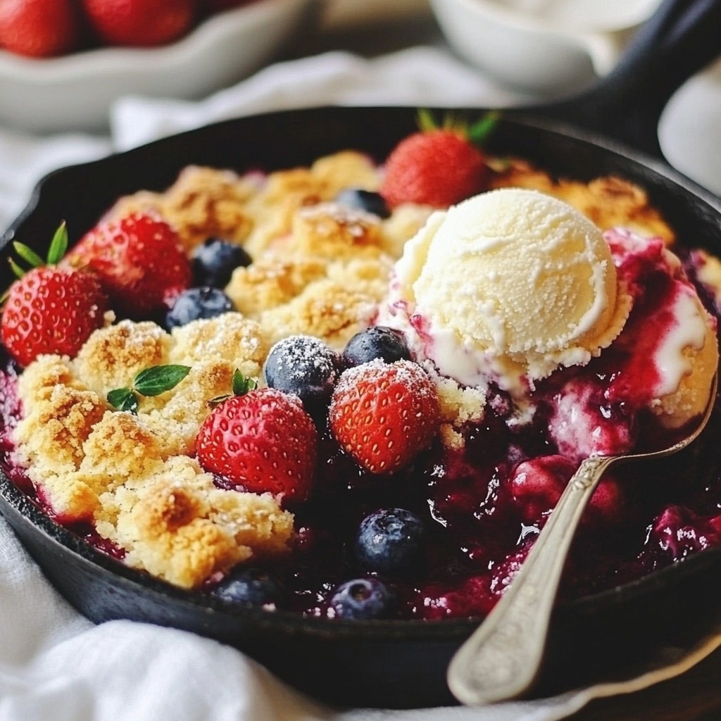 Triple Berry Cobbler Skillet Delightful Dessert Recipe
