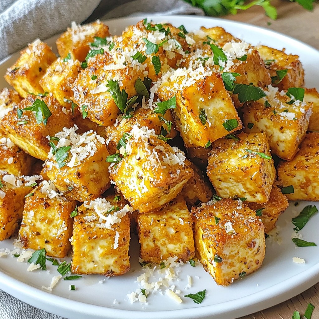 Garlic Parm Air Fryer Tofu Crispy and Flavorful Treat
