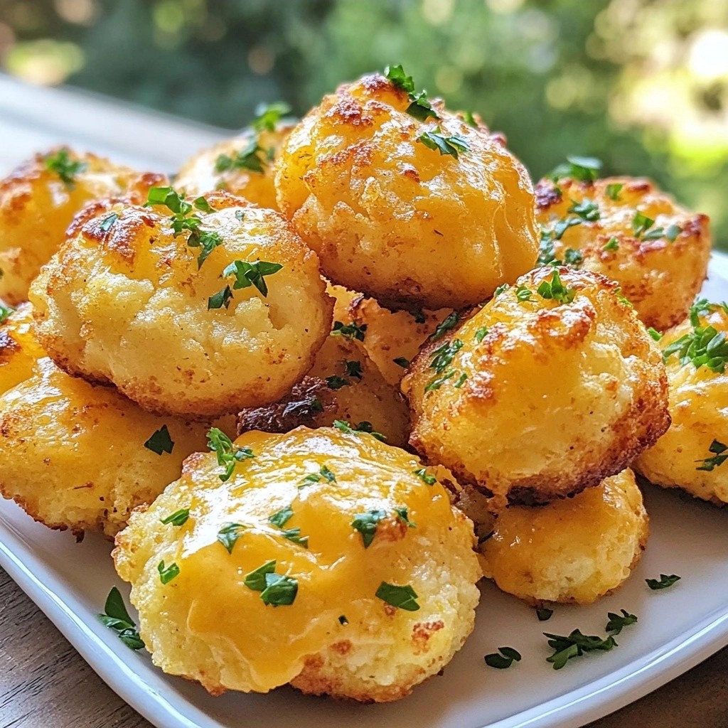 Spicy Keto Cauliflower Cheese Puffs Savory Snack Bite