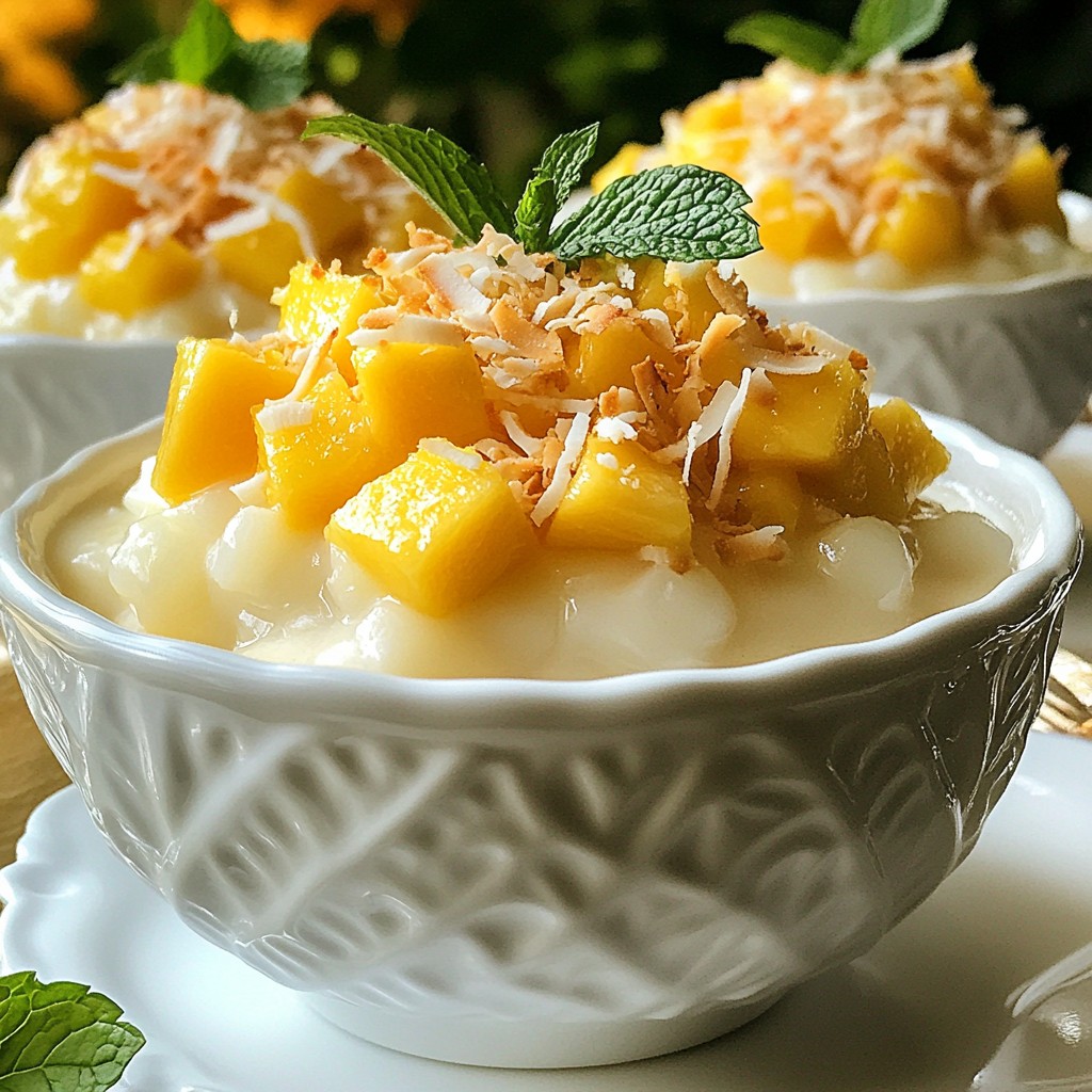 Mango Coconut Tapioca Pudding Refreshing Dessert Treat