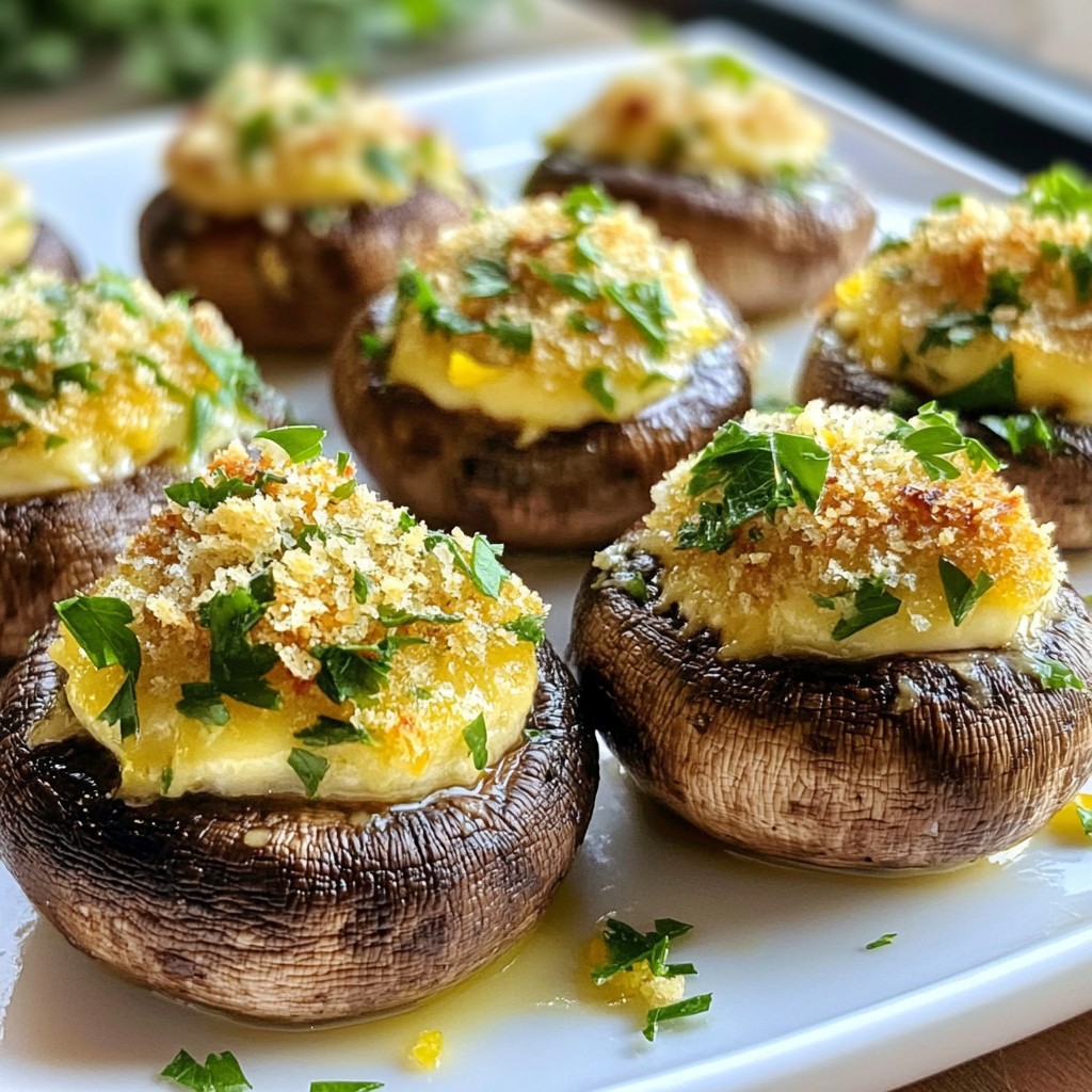 Garlic Butter Stuffed Mushrooms Tasty and Easy Appetizer