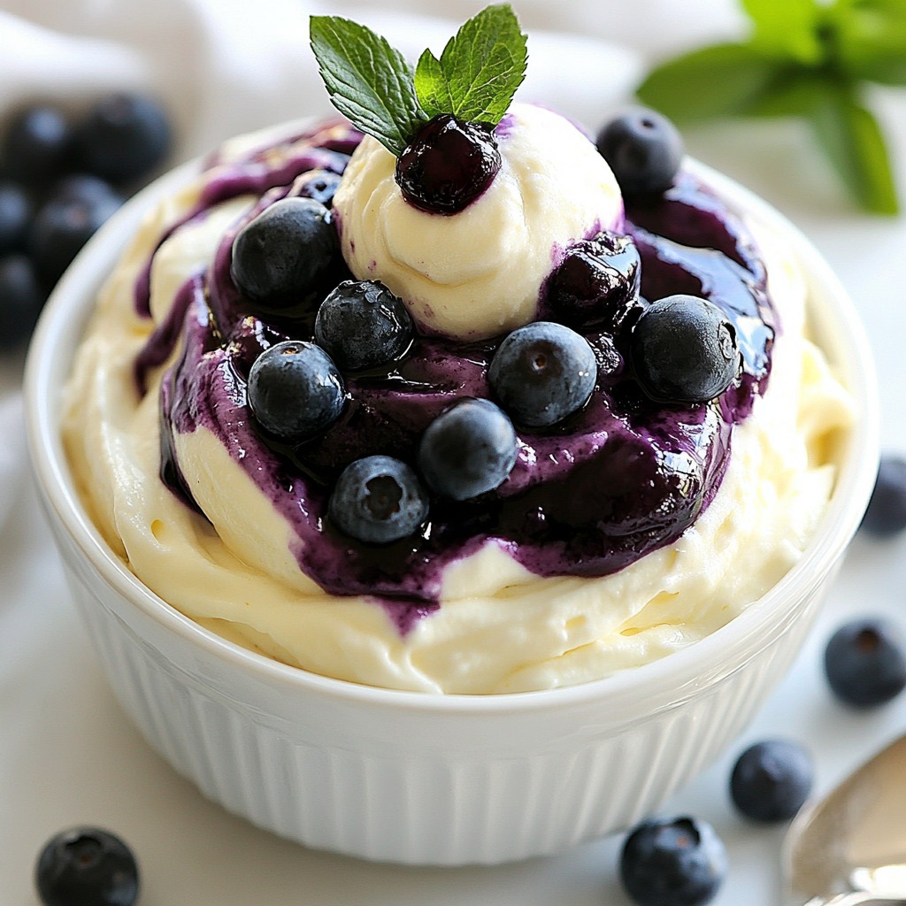 Fluffy Low-Carb Blueberry Cheesecake Mousse Delight