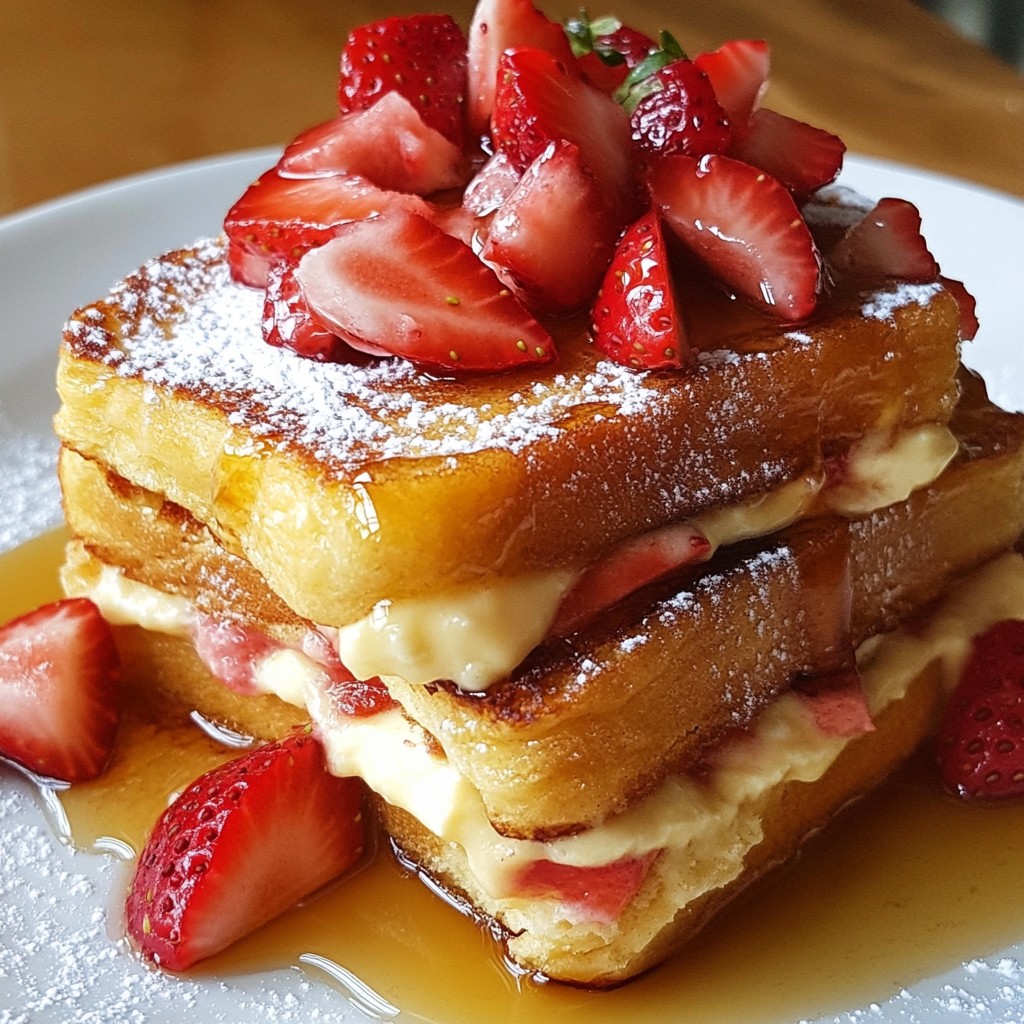 Strawberry Cheesecake Stuffed French Toast Delight