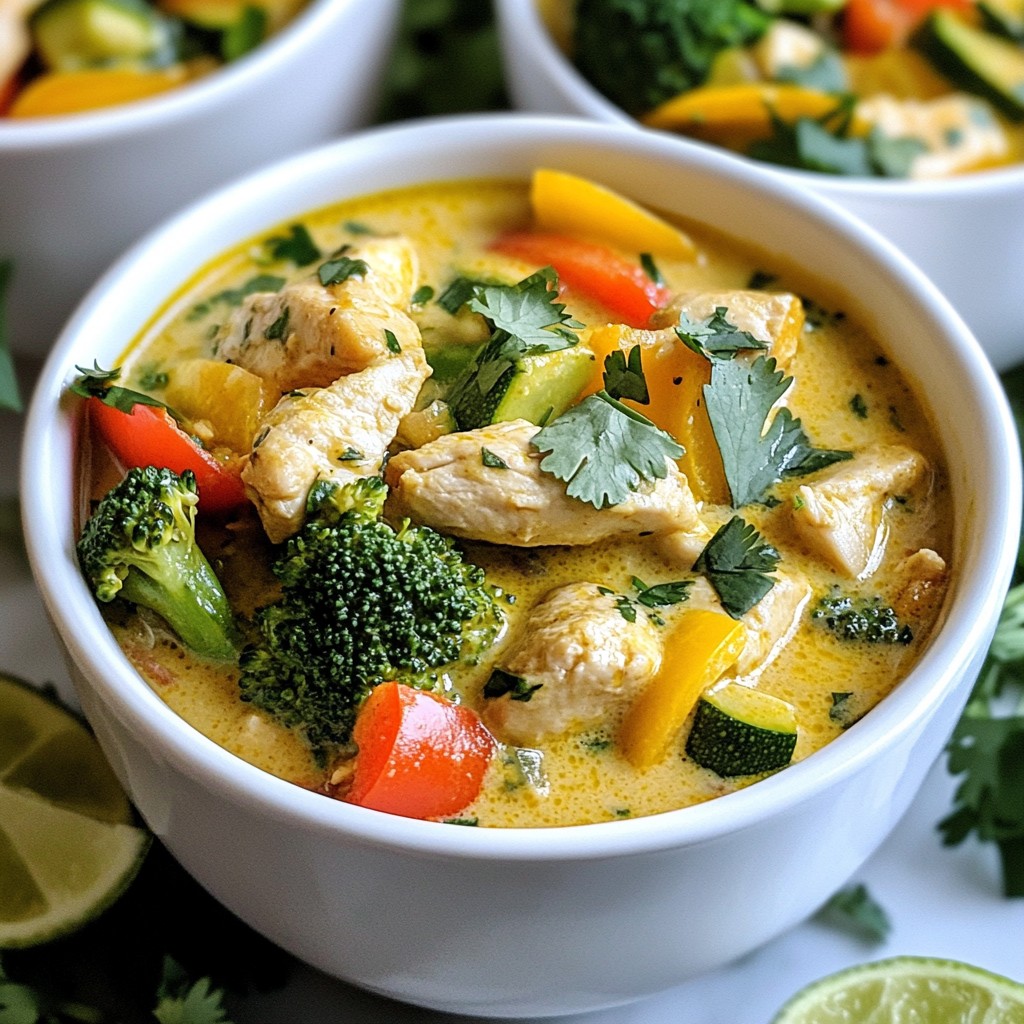 Easy Keto Thai Chicken Curry Bowls Flavorful and Simple