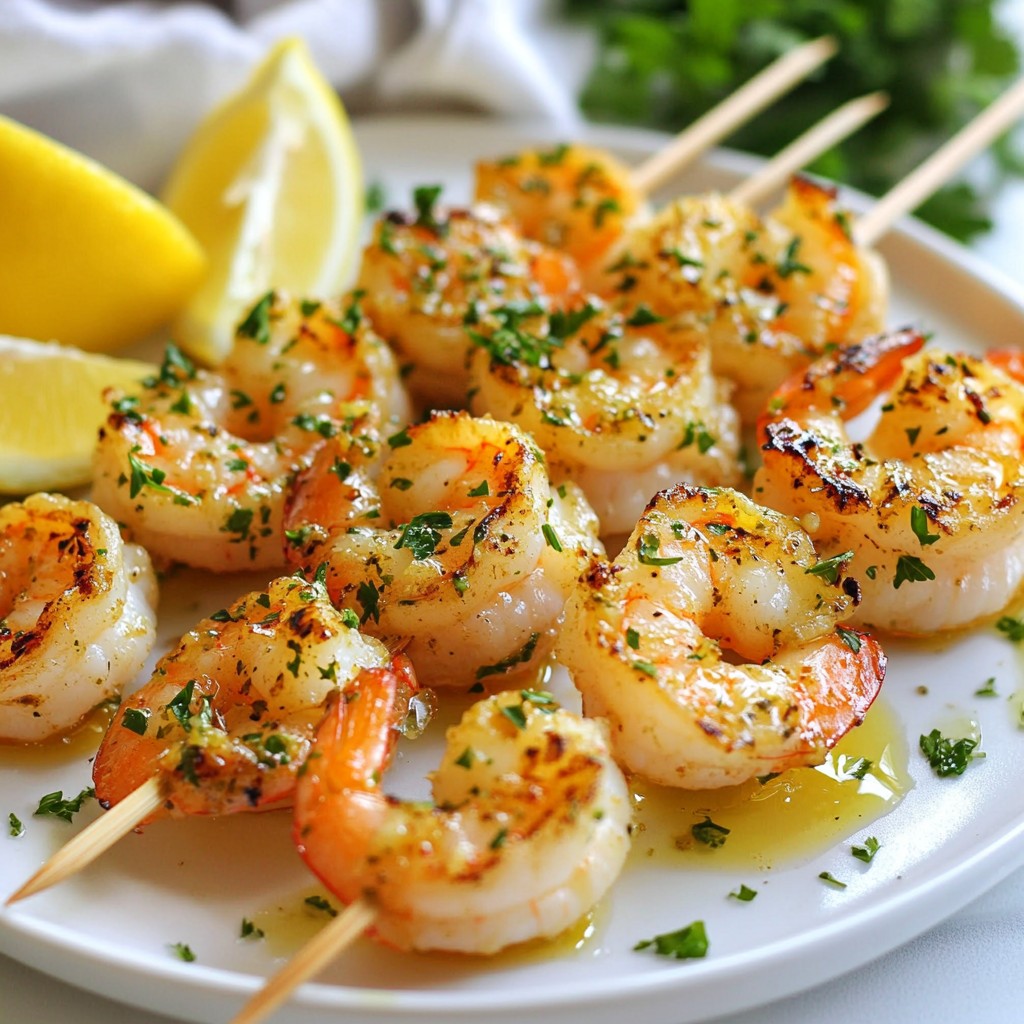 Lemon Garlic Shrimp Skewers Flavorful Grilled Delight