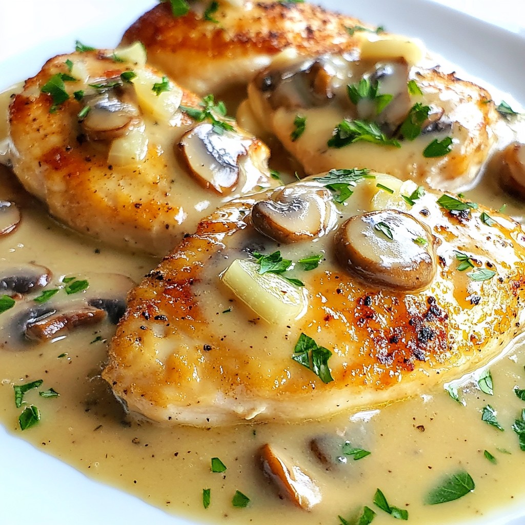 Creamy Mushroom Thyme Chicken Delightful Dinner Dish