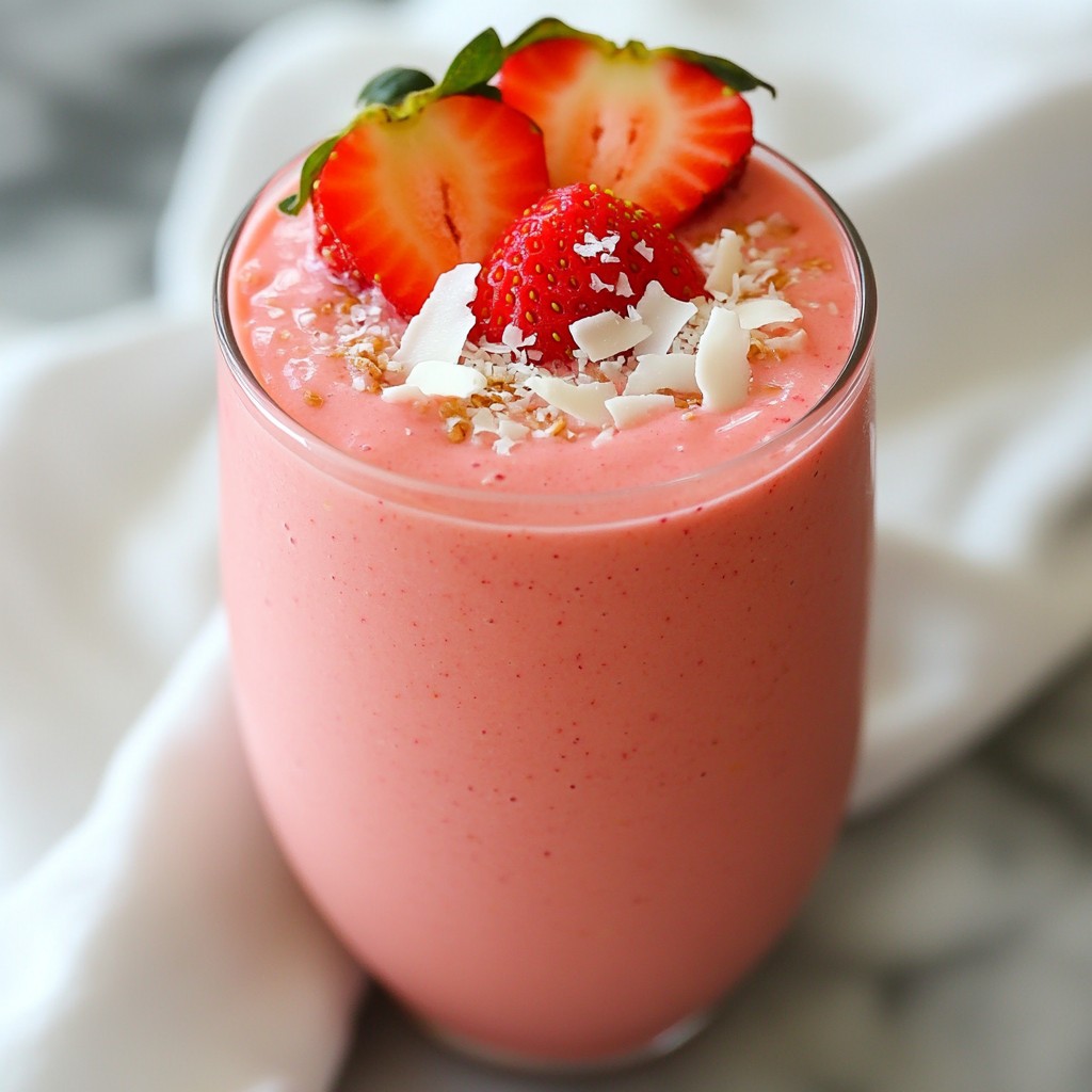 Strawberry Coconut Breakfast Smoothie Burst of Flavor