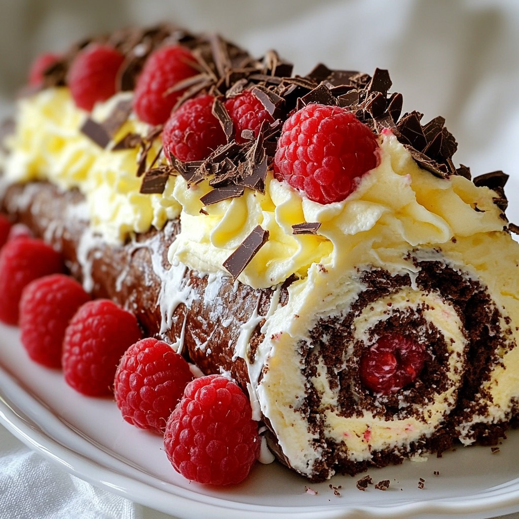 Chocolate Raspberry Swiss Roll Delightful Dessert Treat