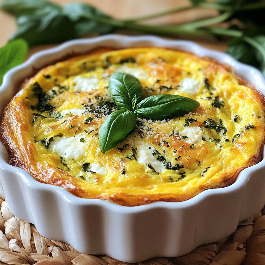 Keto Spinach Ricotta Breakfast Frittata Delight