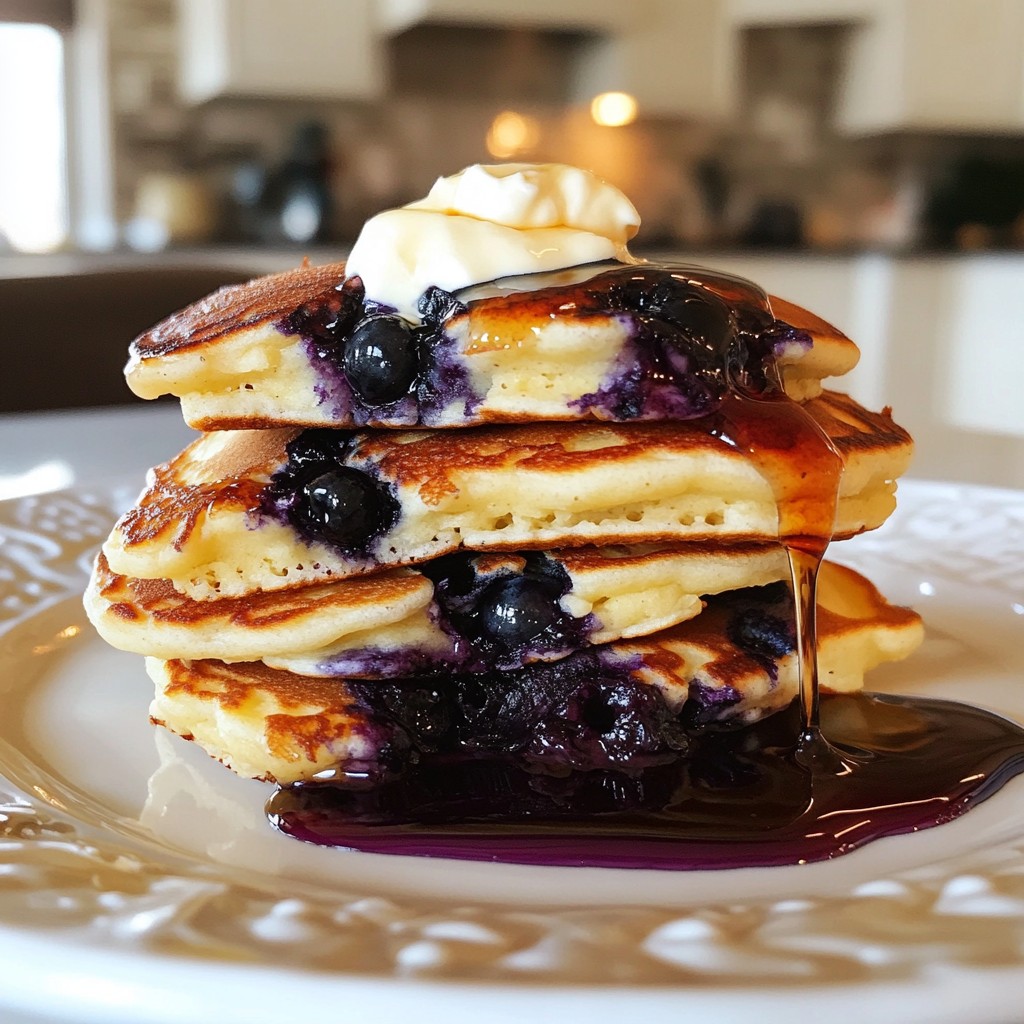 Blueberry Cheesecake Pancakes Delightful and Soft Treat