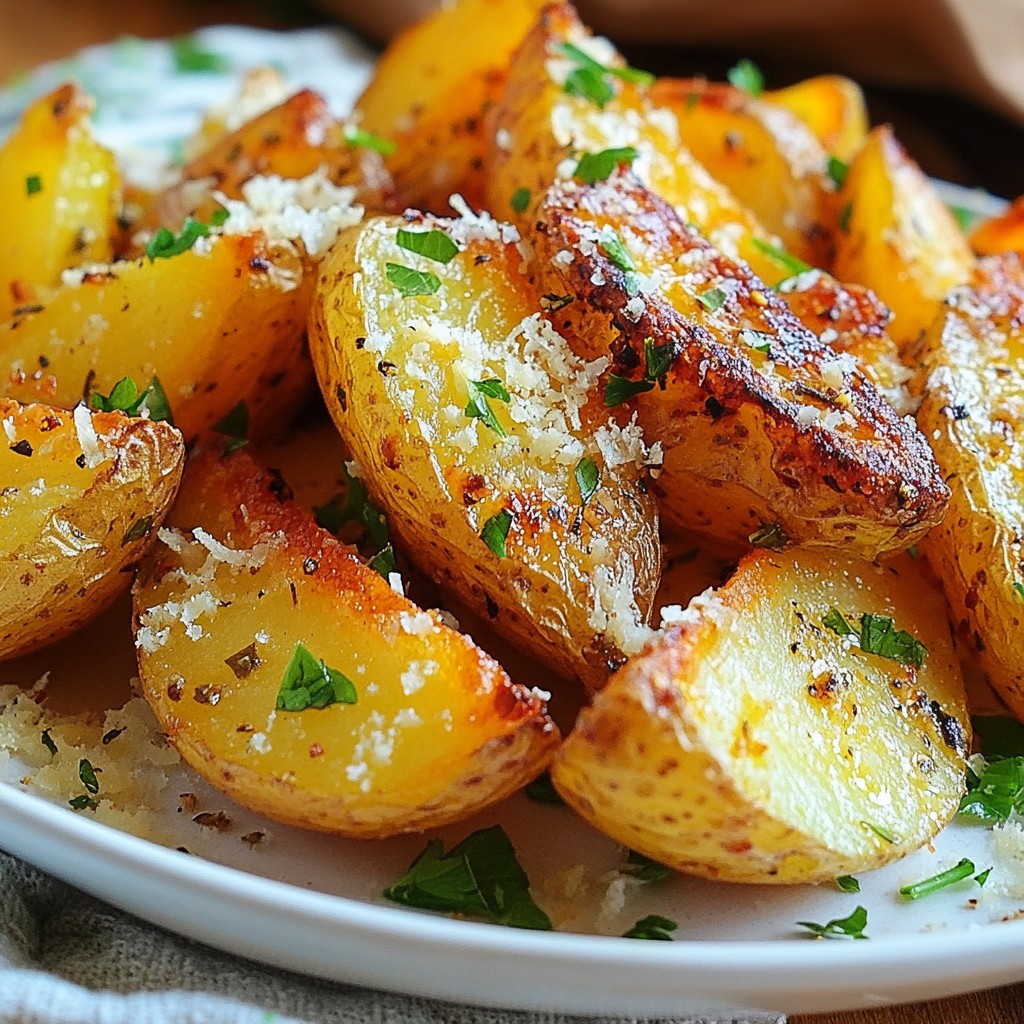 Garlic Parmesan Potato Wedges Crispy and Flavorful Dish