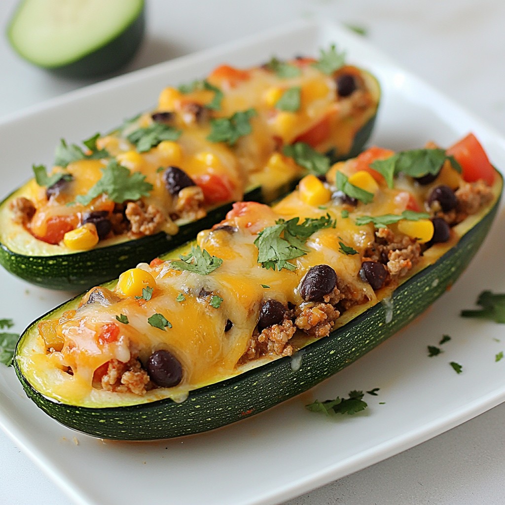 Cheesy Taco Stuffed Zucchini Boats Tasty and Simple