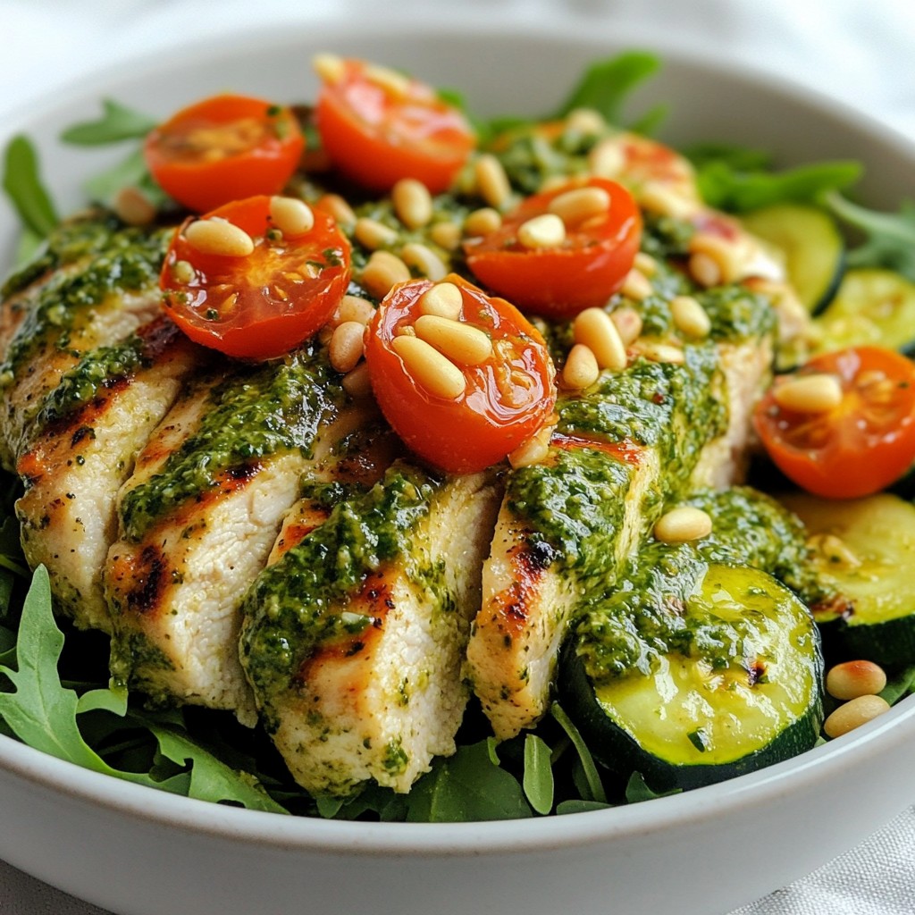 Easy Keto Basil Pesto Chicken Bowls Simple Recipe