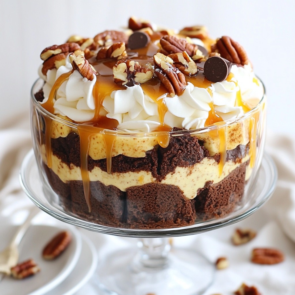 Caramel Pecan Brownie Trifle Irresistible Dessert Delight
