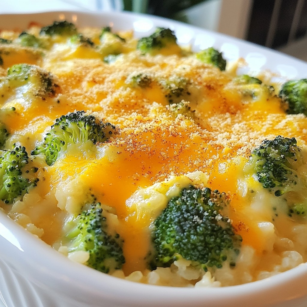 Cheesy Broccoli Rice Casserole Comforting Dinner Delight