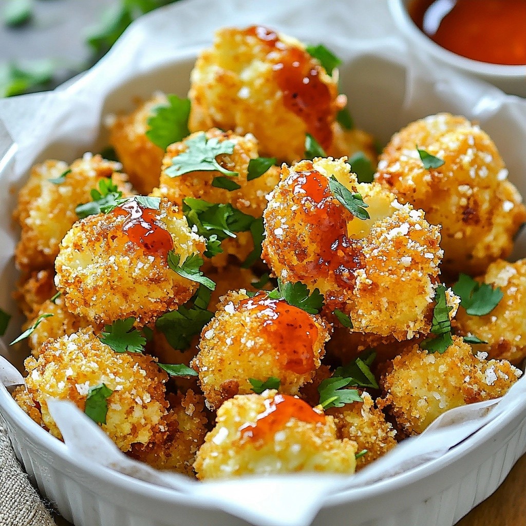 Spicy Keto Sriracha Popcorn Cauliflower Bites Recipe