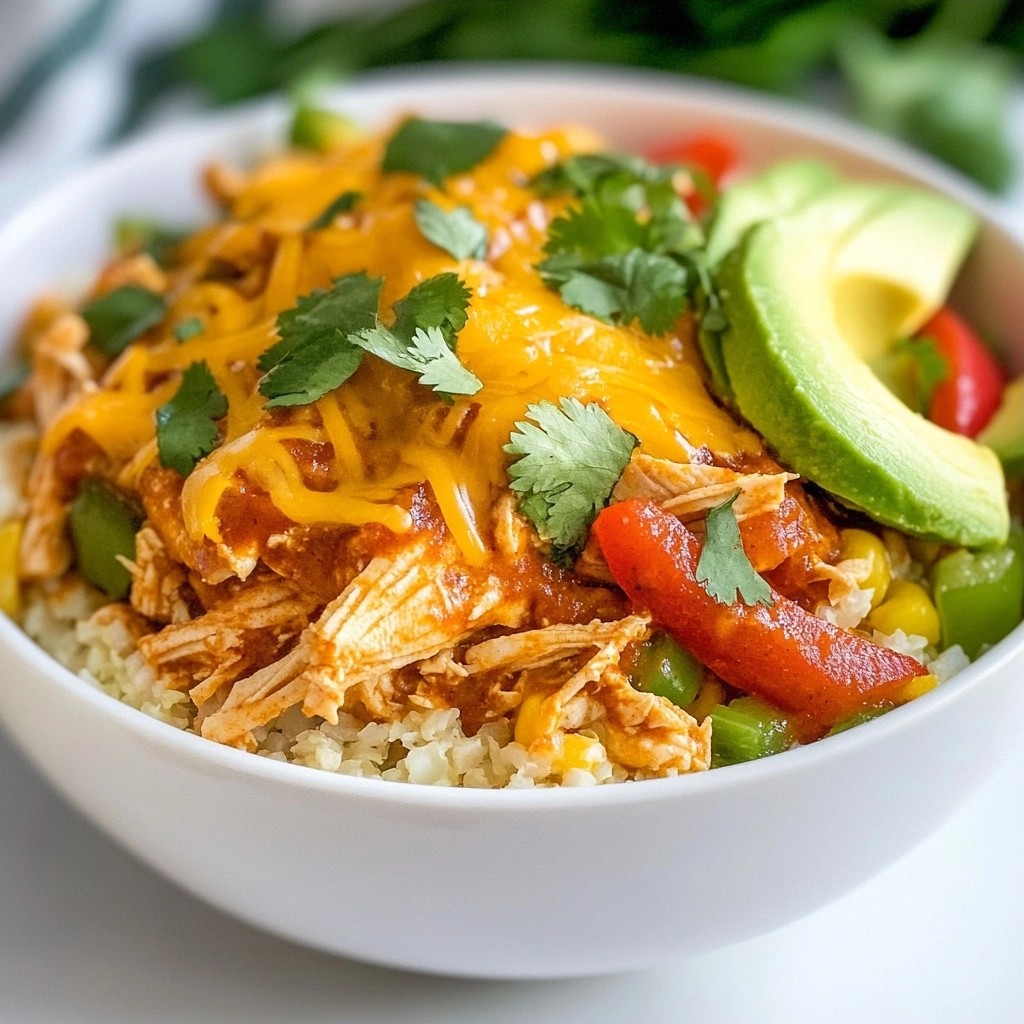 Easy Keto Chicken Enchilada Bowls Healthy and Fast Meal