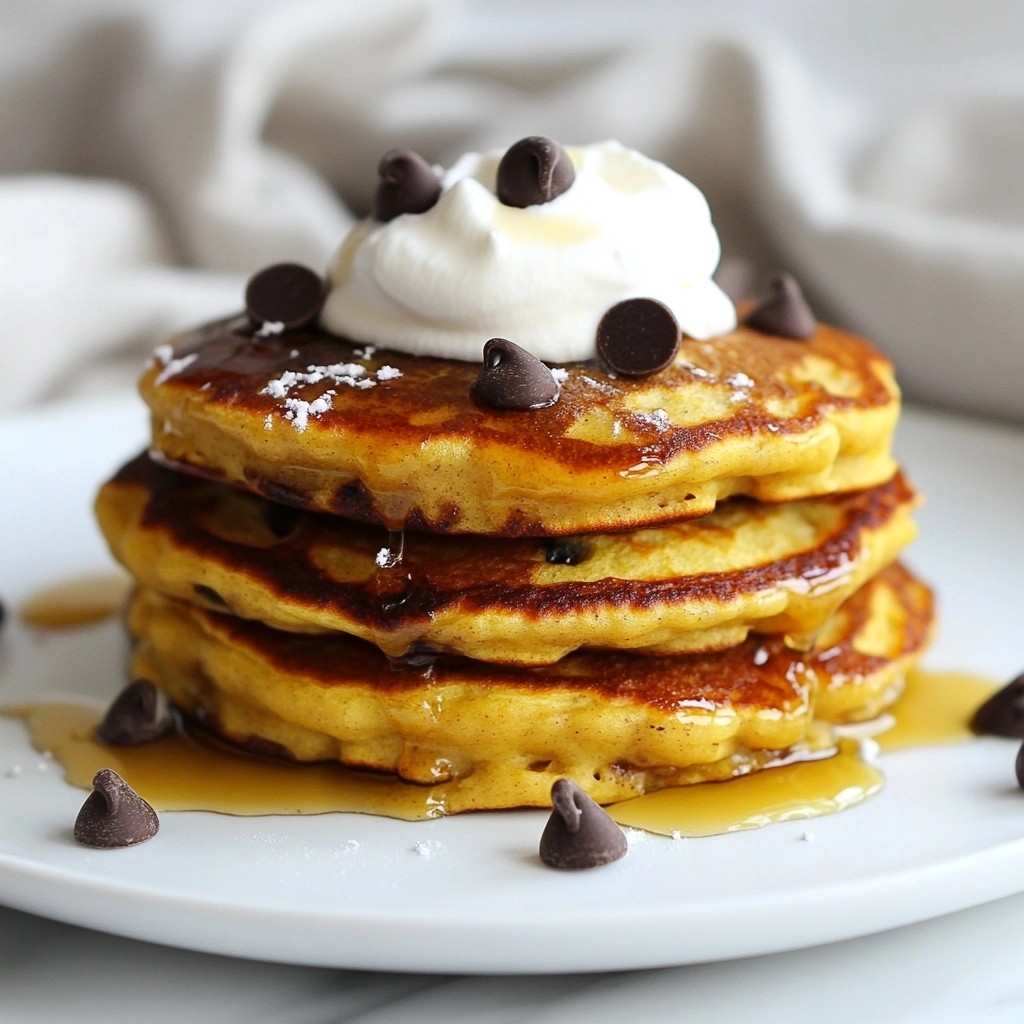 Fluffy Keto Chocolate Chip Banana Pancakes Recipe