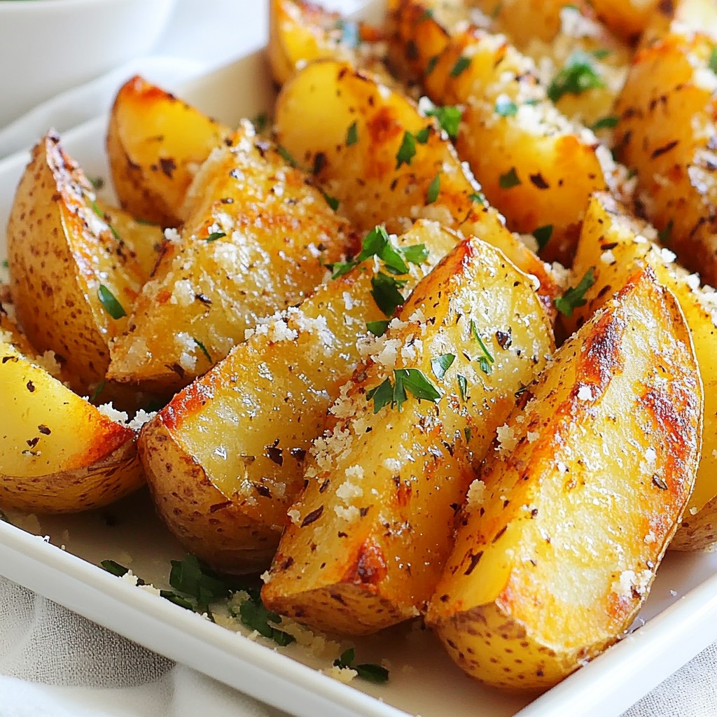 Garlic Parmesan Potato Wedges Crispy and Flavorful Dish