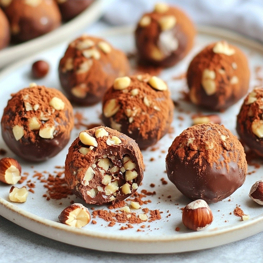 Sugar-Free Low-Carb Hazelnut Chocolate Truffle Bites Delight