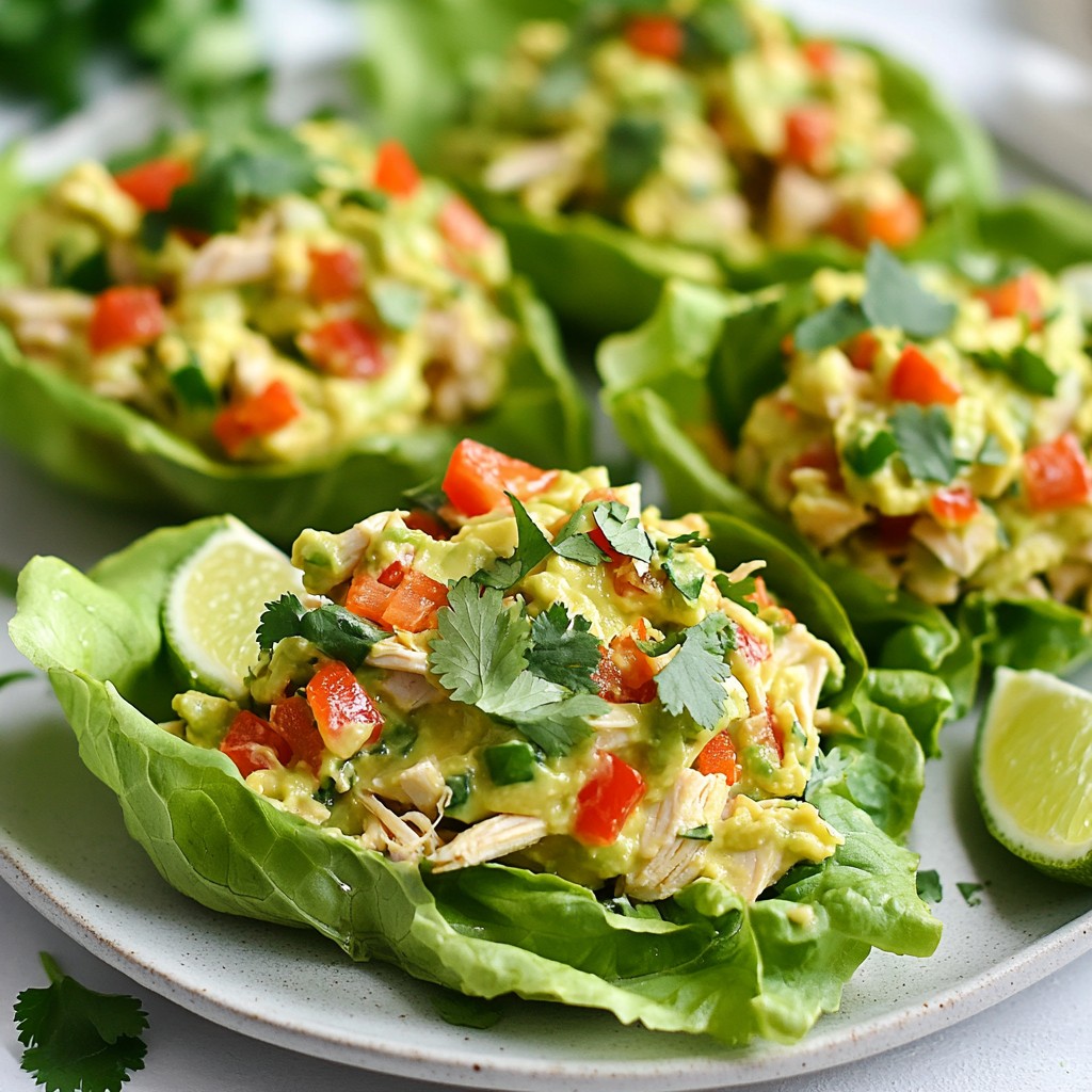 Avocado Chicken Salad Lettuce Boats Fresh Delight