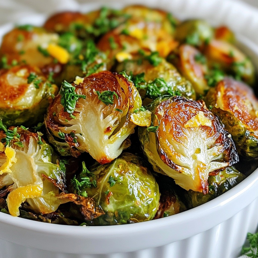 Garlic Herb Roasted Brussels Sprouts Savory Delight