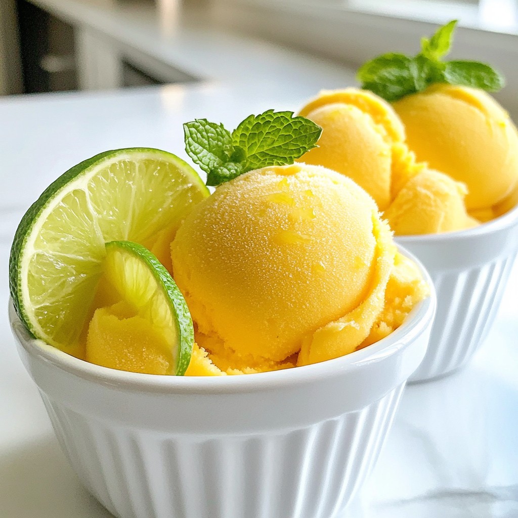 Mango Lime Sorbet Refreshing Summer Dessert Treat