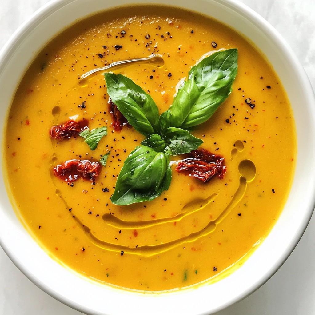 Creamy Sun-Dried Tomato Basil Soup Savory Delight