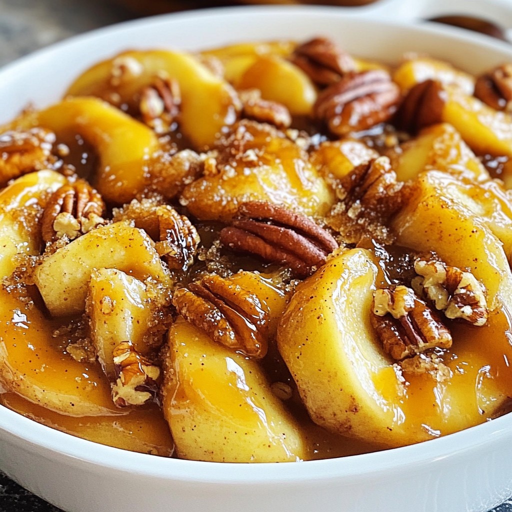 Caramel Apple Cinnamon Roll Skillet Delight