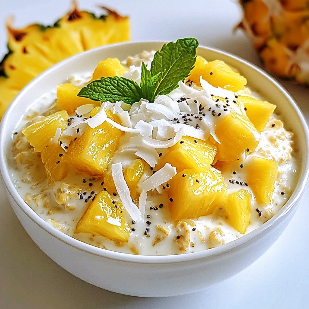 Pineapple Coconut Overnight Oats Refreshing Breakfast Delight