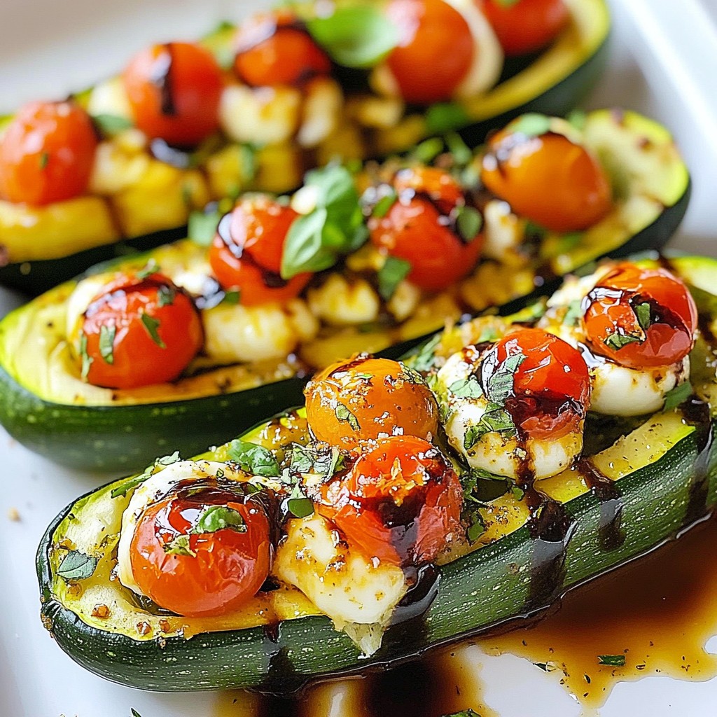 Caprese Stuffed Zucchini Boats Flavorful and Easy Meal