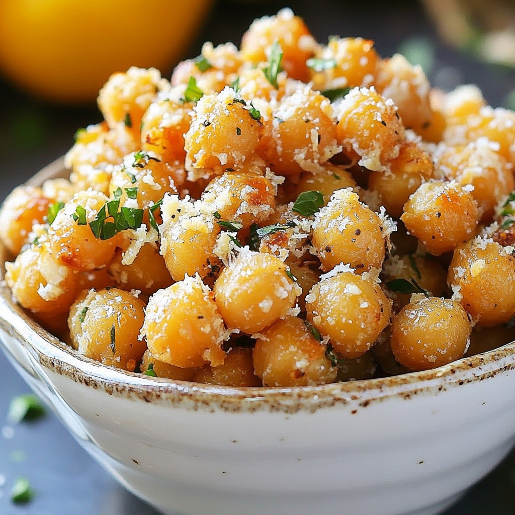 Garlic Parmesan Roasted Chickpeas Crunchy Snack Treat