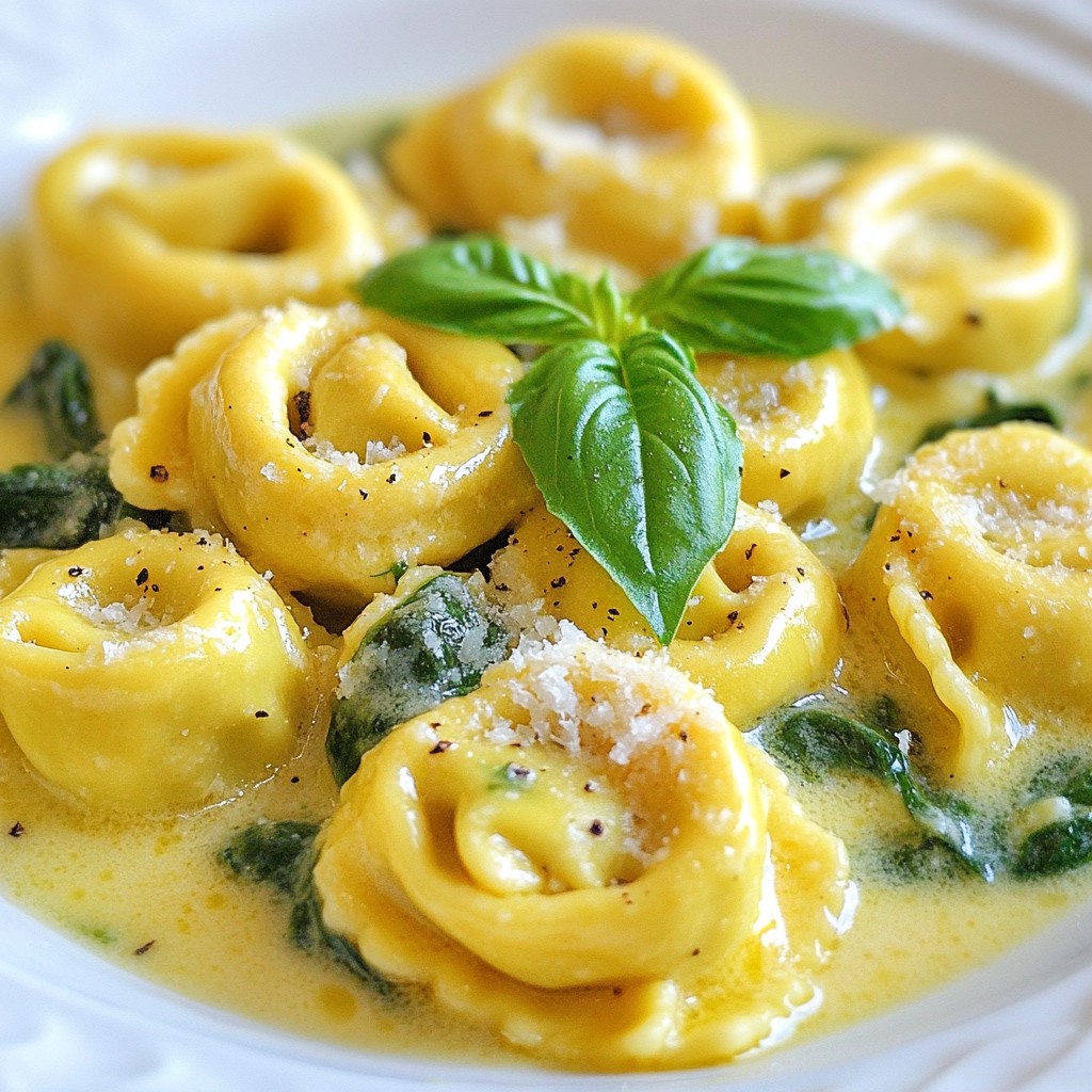 Creamy Garlic Spinach Tortellini Delightful Recipe