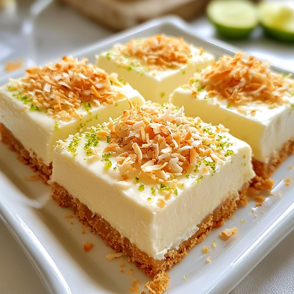 Coconut Lime Cheesecake Bars Creamy and Refreshing Treat