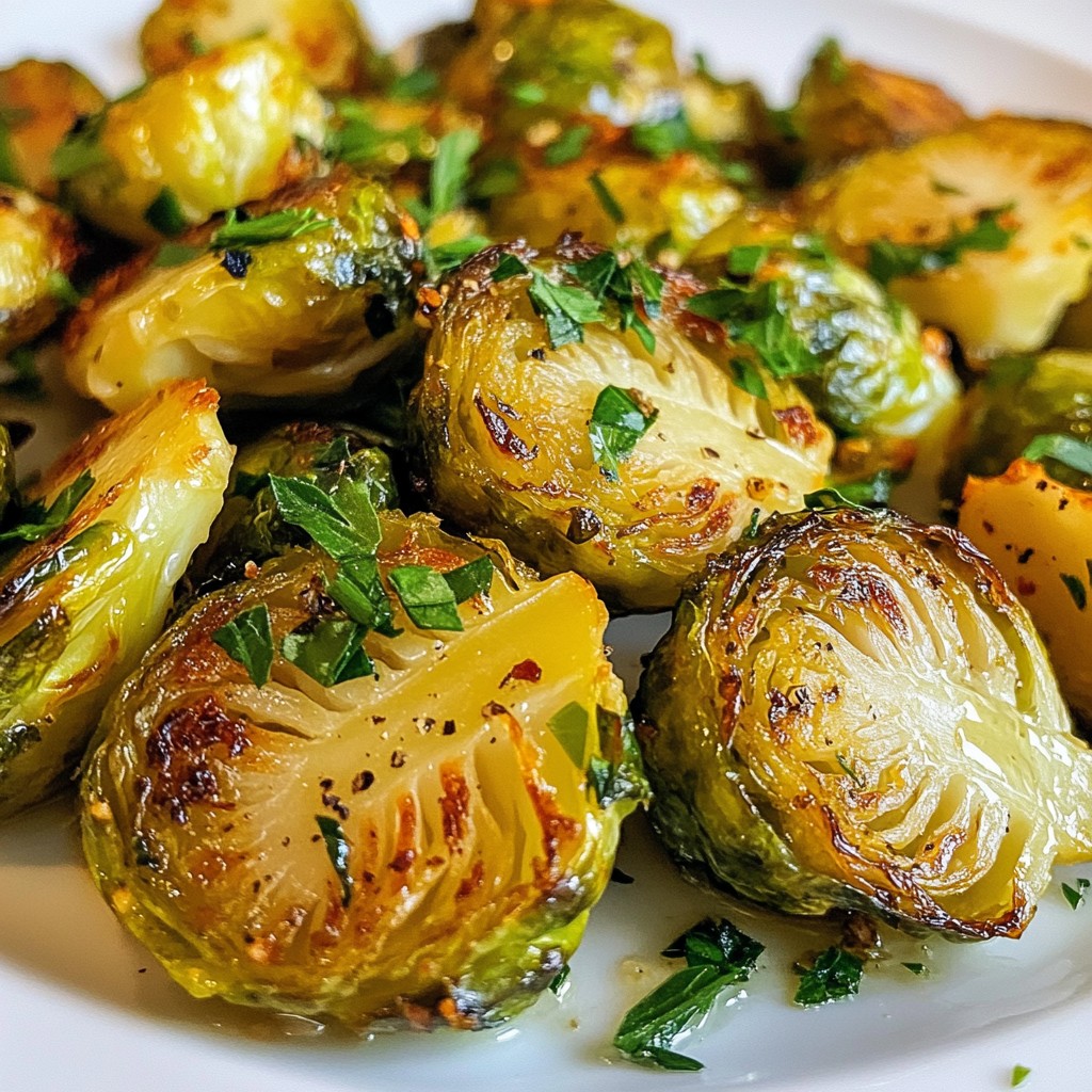 Garlic Herb Roasted Brussels Sprouts Crunchy Delight