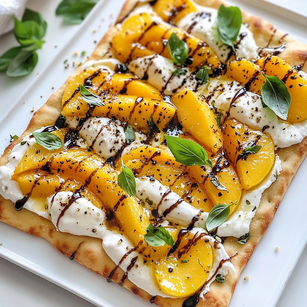 Peach Burrata Flatbread Delicious and Easy Recipe