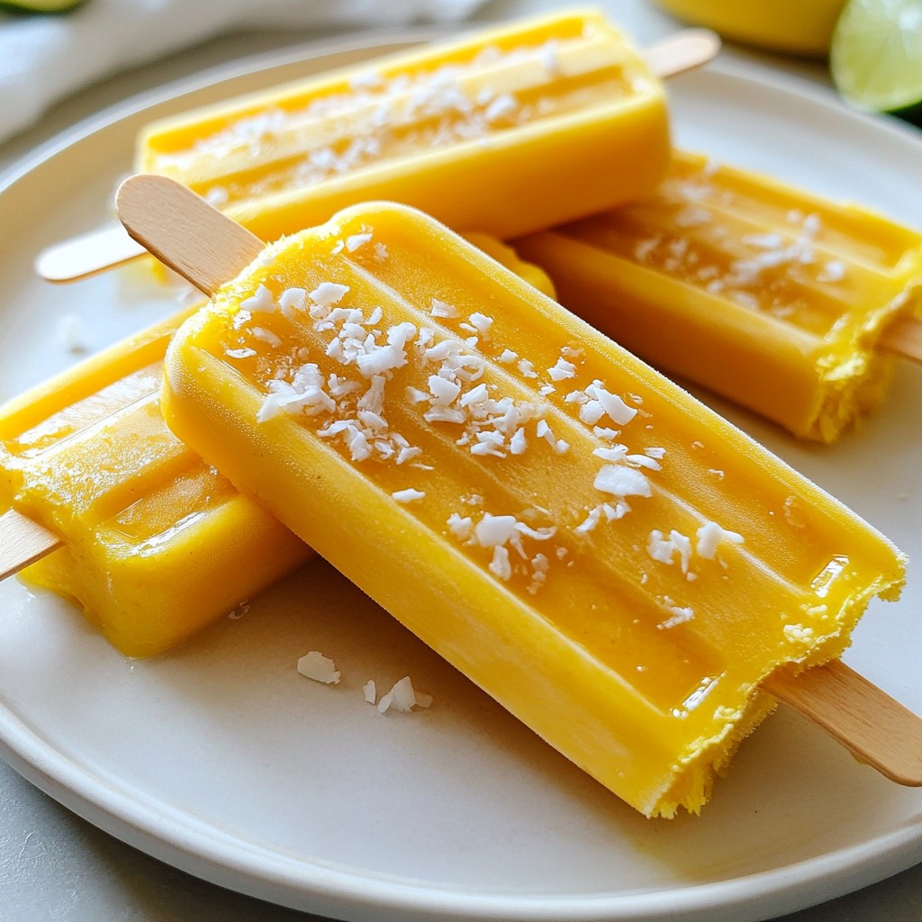 Tropical Coconut Mango Popsicles Easy and Refreshing Treat